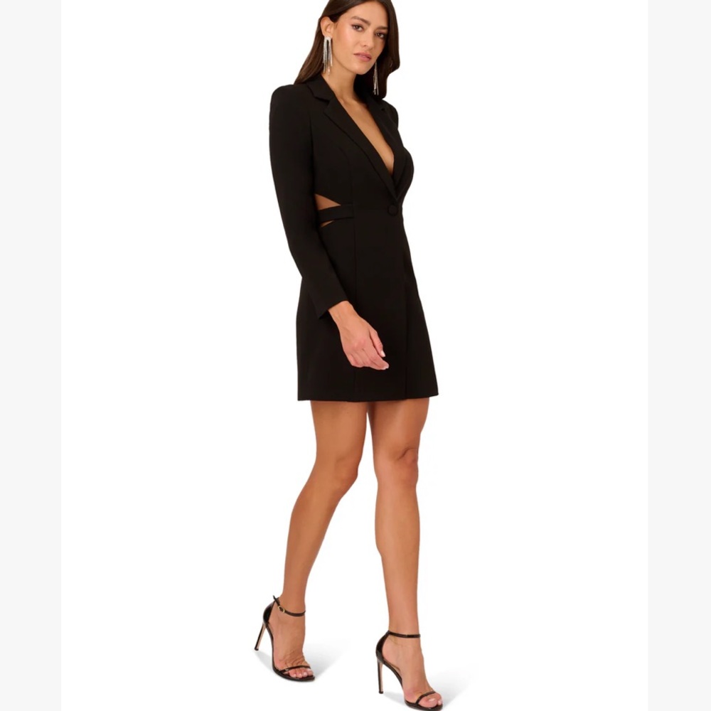 Liv Foster Long Sleeve Blazer Dress w cutouts & plunging neckline WORN ONCE